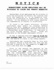 Nonresident Alien Employees May Be Eligible to Claim Tax Treaty Benefits