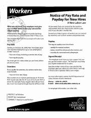 Workers Notice of Pay Rate and Payday for New Hires