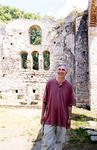 Professor David Chanatry stands in front of the basilica at Butrint
