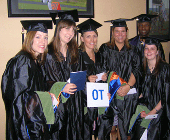 Group of OT students pose before graduation