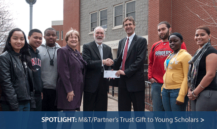 Spotlight: M&T/Partner's Trust Gift to Young Scholars. Click for more.