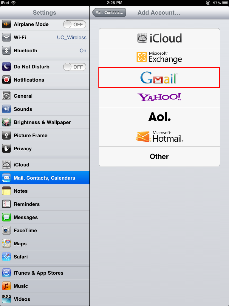 Add Gmail for iPad and iOS