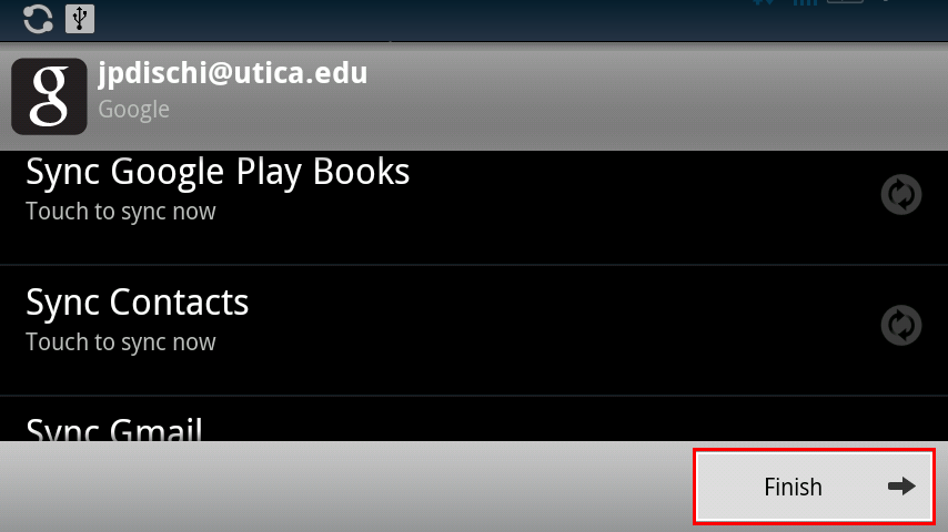 Syncing Google Account Options