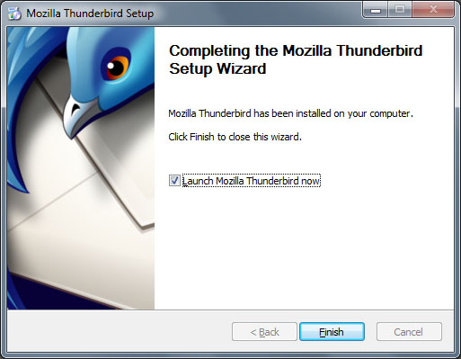 Thunderbird Install Finished