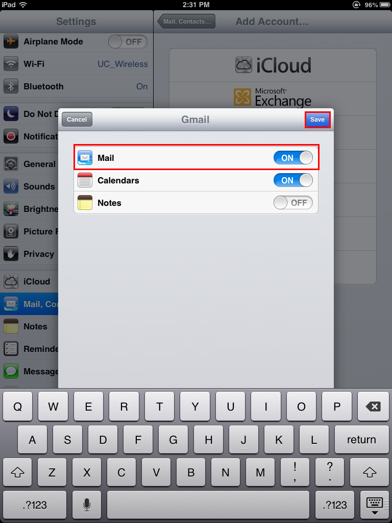 Save Gmail for iPad