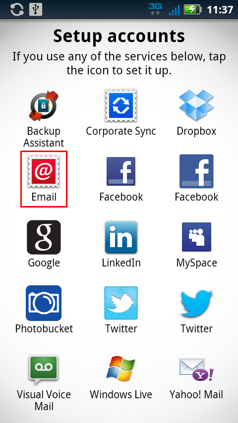 Add Email Account for Android