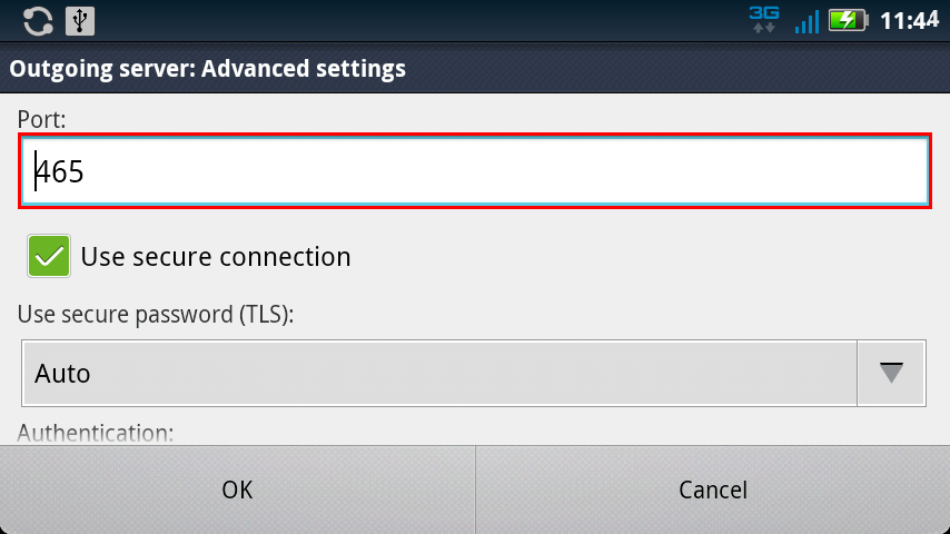 Android SMTP Outgoing for Email