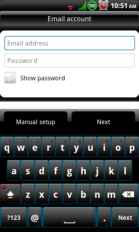Droid Manual Setup