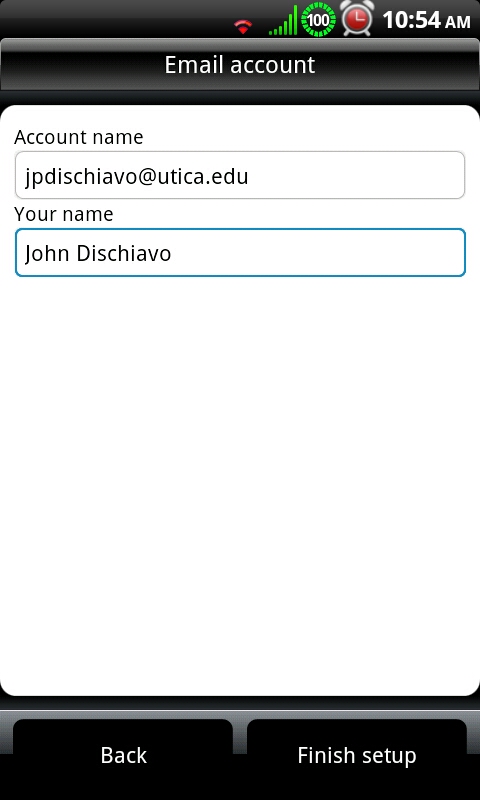 Droid Finish Setup