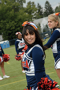 Leading the cheer at Homecoming