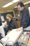 Working in a biology lab at Utica College