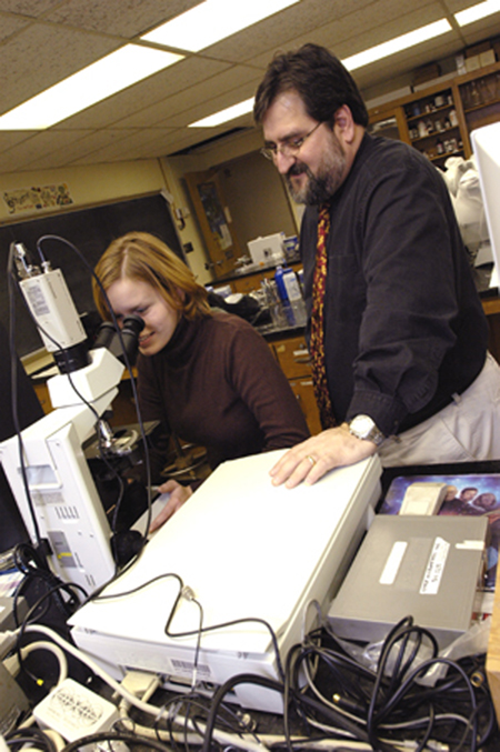 Ewa Szymanska '08 and Dean of Arts and Sciences Larry Aaronson
