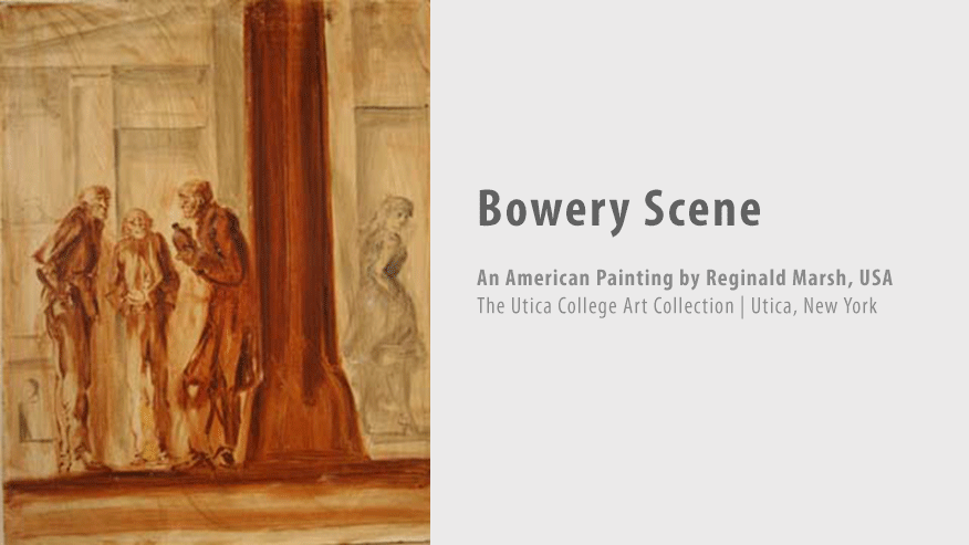 <strong>On Display:</strong> 'Bowery Scene' by Reginald Marsh, part of  UC's permanent collection, in Gannett Library. <br /><em>Learn More</em>