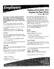 Employers Notice of Pay Rate and Payday for New Hires