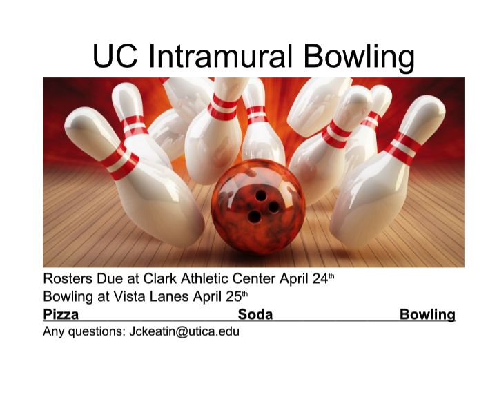 daysheet category page utica college intramural bowling flyer