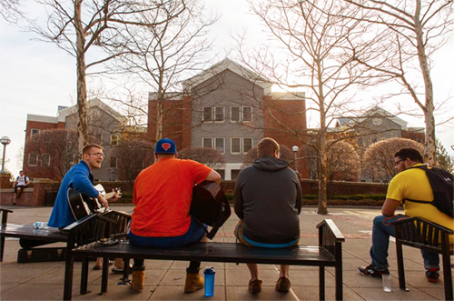 Romano Plaza, outside of Boehlert Hall