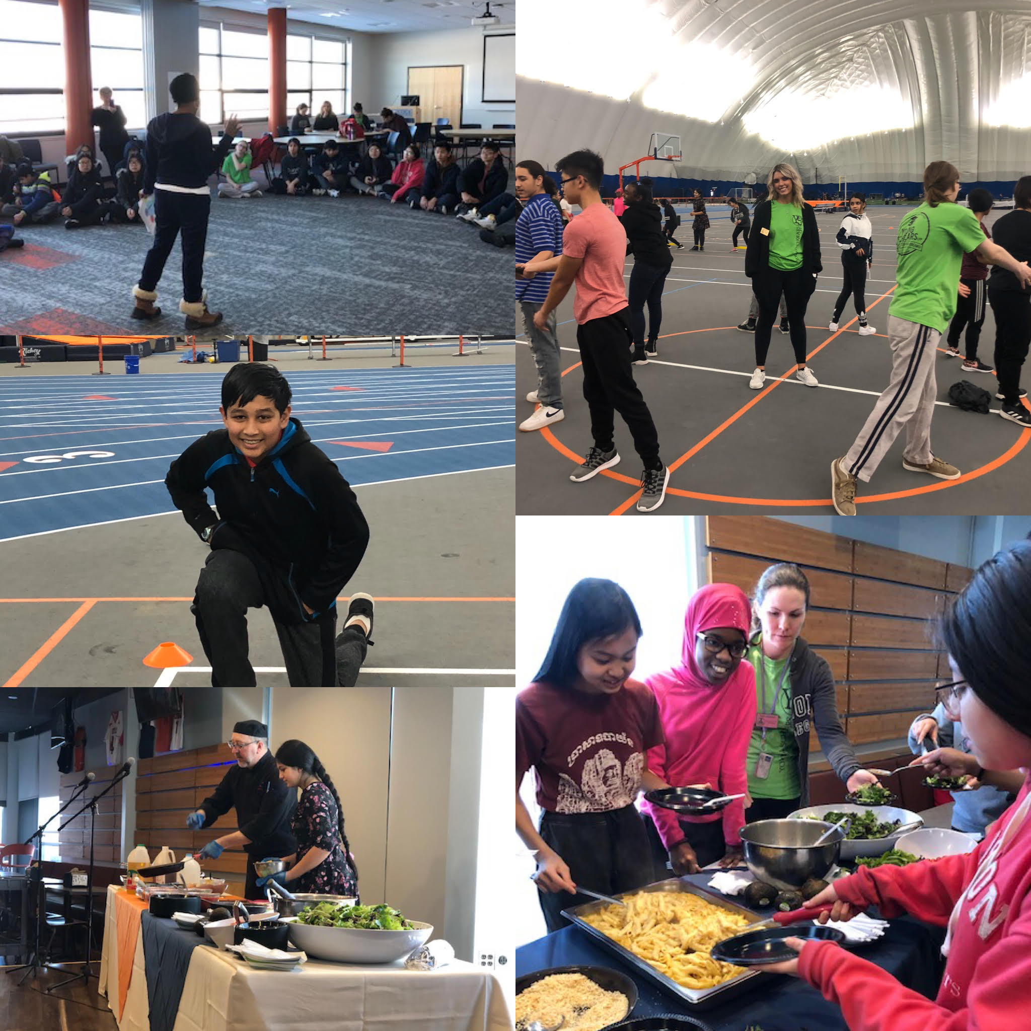 Collage of photos of Young Scholars students at Wellness Day 2020