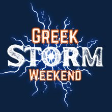 Greek Storm Weekend logo.