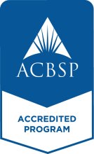ACBSP 2024 accredited  badge vertical