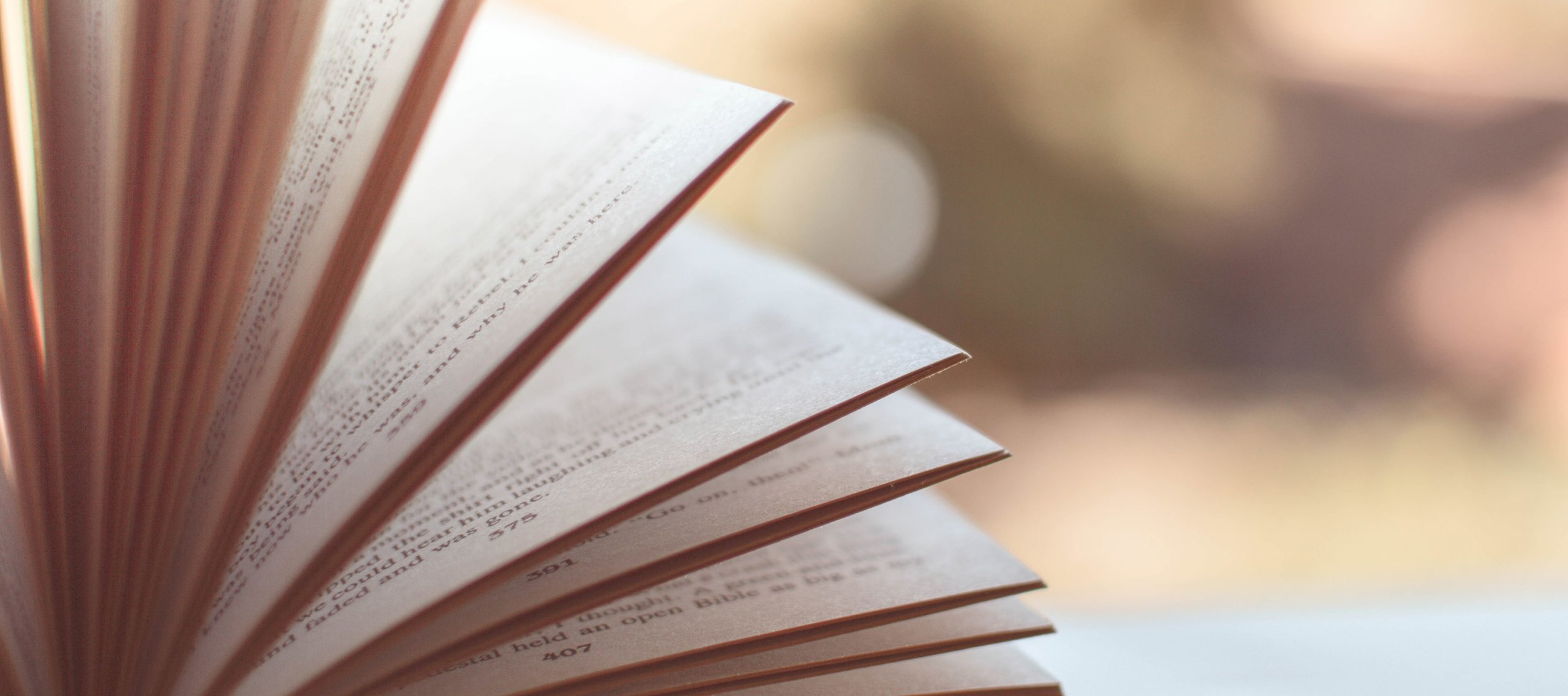Pages in a book are spread out.