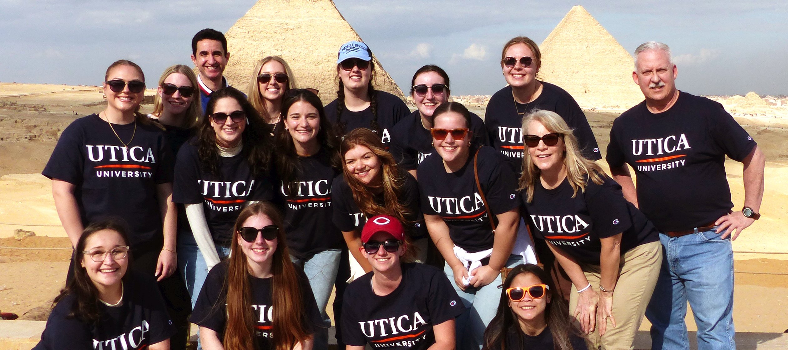 Utica University students and faculty at Giza, Egypt