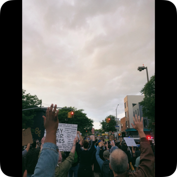Russell's view from one BLM event in Brooklyn