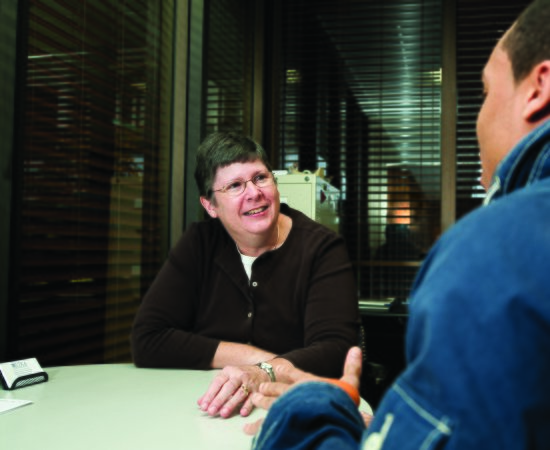 Patrice Hallock with student