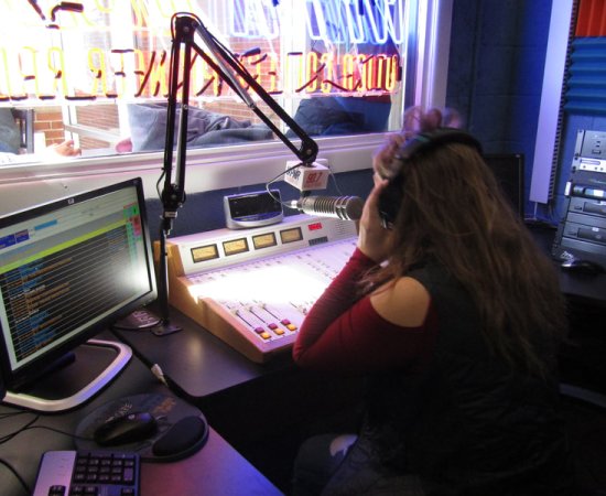 Maria Longeretta at board in Pioneer Radio WPNR
