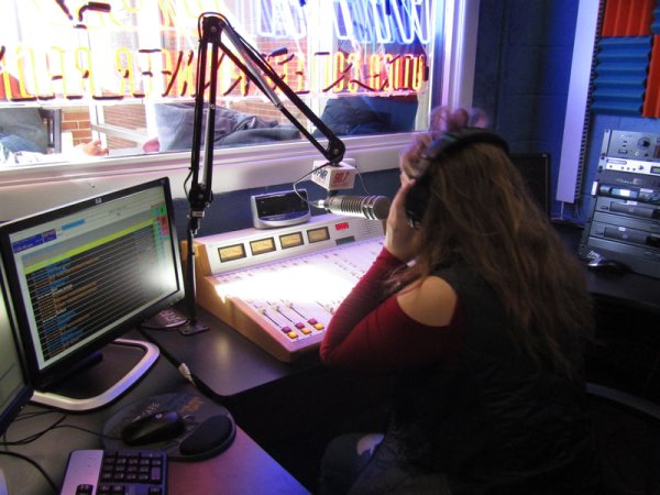 Maria Longeretta at board in Pioneer Radio WPNR