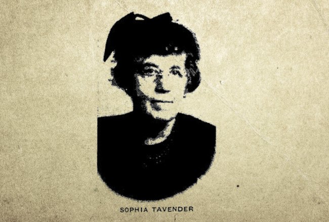 Sophia Tavender, as her portrait appeared in a February 1953 edition of the UC Tangerine.