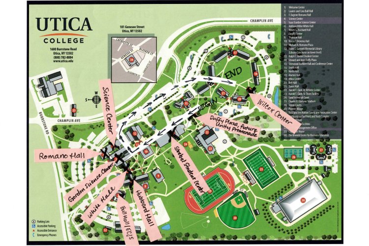 Campus Map outlined for 2021 Unity Walk