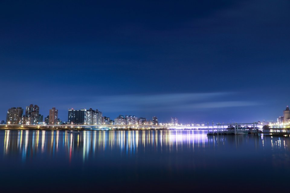 Skyline Night Water Lights